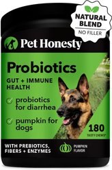 PetHonesty Probiotics Gut + Immune Pumpkin Flavored Soft Chews Digestive Supplement for Dogs, 180 count