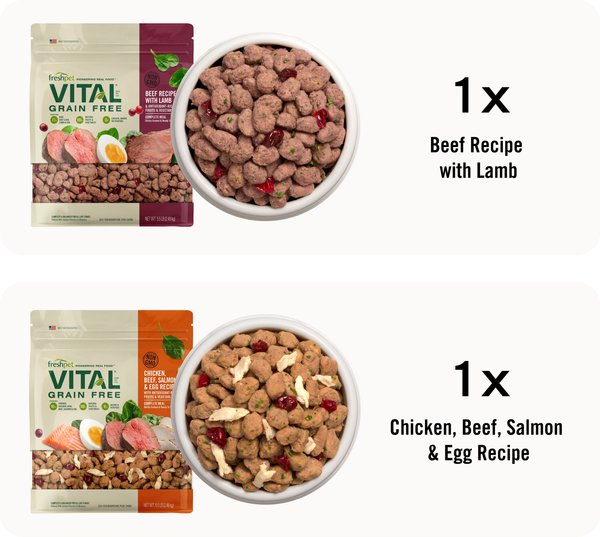 Variety Pack - Freshpet Vital Beef & Lamb, 5.5-lb bag + Multi Protein Fresh Dog Food, 5.5-lb bag slide 1 of 5
