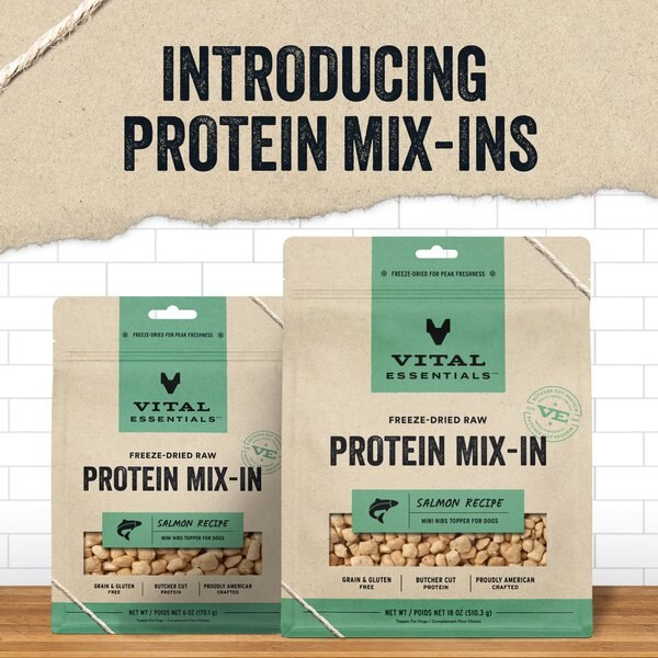 Vital Essentials Salmon Mini Nibs Grain-Free Freeze-Dried Dog Food
