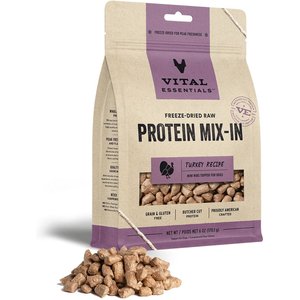 Vital Essentials Protein Mix-In Turkey Recipe Mini Nibs Grain-Free Freeze-Dried Raw Dog Food Topper, 6-oz bag