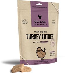 Vital Essentials Turkey Entree Cat Food Mini Patties Grain-Free Freeze-Dried Raw Cat Food, 3.5-oz bag