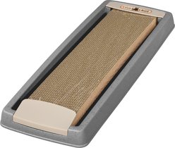 IRIS USA Cat Scatcher with Tray, Gray, Large, 21-in