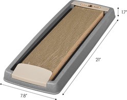 IRIS USA Cat Scatcher with Tray, Gray, Large, 21-in slide 2 of 3