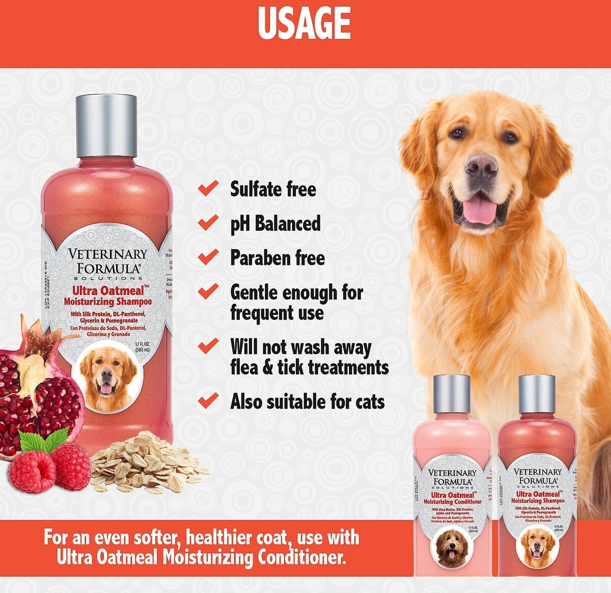 VETERINARY FORMULA SOLUTIONS Ultra Oatmeal Moisturizing Shampoo for