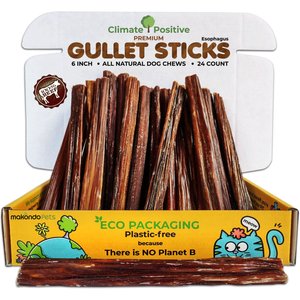 Makondo Pets Gullet Eshophagus Sticks Dog Treats, 24 count