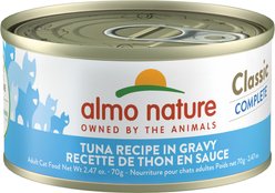 Almo Nature Classic Complete Premium Grain-Free Tuna Recipe in Gravy Cat Food, 2.47-oz, case of 12