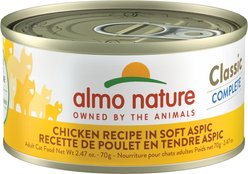 Almo Nature Classic Complete Premium Grain-Free Chicken Recipe in Soft Aspic Cat Food, 2.47-oz, case of 12