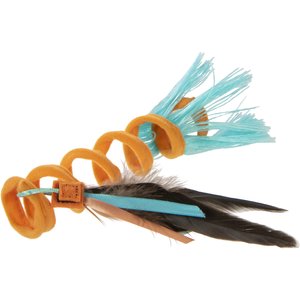 SmartyKat Instincts Crazy Coil Springy Cat Toy with Fringe & Detachable Feather Cat Toy