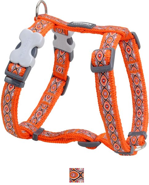 Red Dingo Designer Snake Eyes Nylon Back Clip Dog Harness, Orange, Small: 14.2 to 21.3-in chest slide 1 of 9