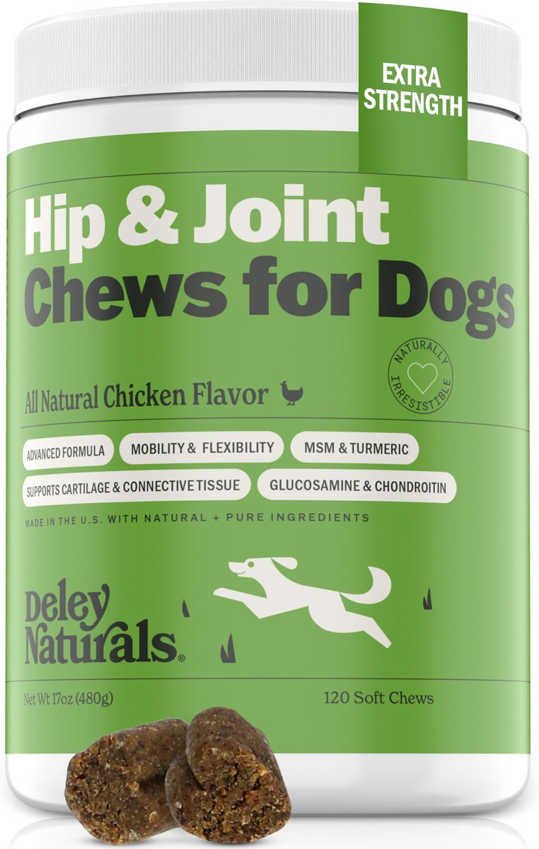 DELEY NATURALS Advanced Hip & Joint Chicken Flavor Dog Supplement, 17 ...