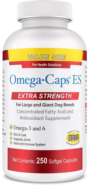 Omega-Caps Softgel Capsules Extra Strength for Large Dogs, 250 count slide 1 of 9
