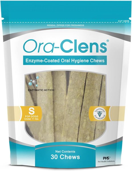 Ora-Clens Oral Hygiene Small Dental Dog Treats, 30 count slide 1 of 8