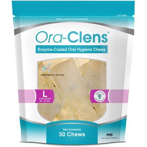 Ora-Clens Oral Hygiene Large Dental Dog Treats, 30 count