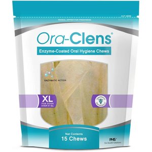 Ora-Clens Oral Hygiene X-Large Dental Dog Treats, 15 count