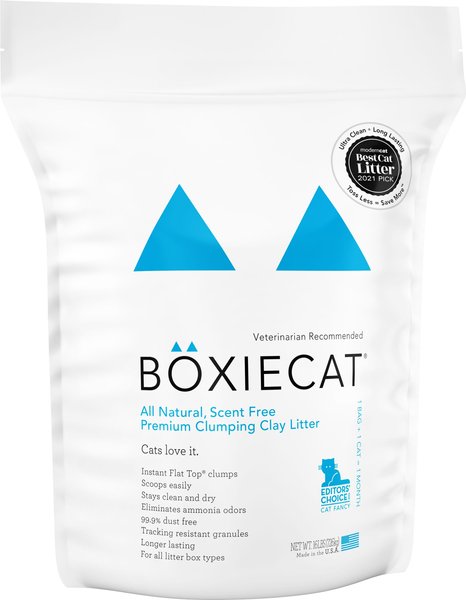 Boxiecat Premium Unscented Clumping Clay Cat Litter, 16-lb bag slide 1 of 11