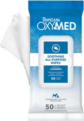 TropiClean Oxy Med Allergy Relief Wipes for Dogs & Cats, 50 count