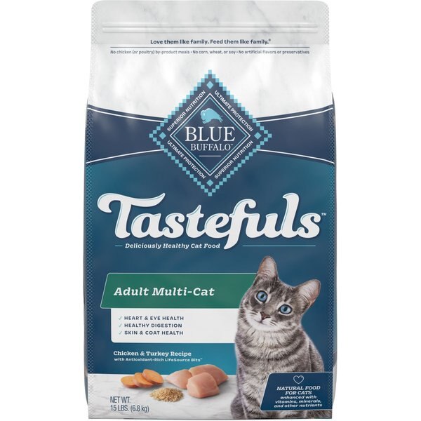 BLUE BUFFALO Tastefuls Active Natural Chicken Adult Dry Cat Food, 15lb