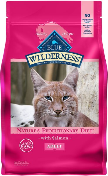 Blue Buffalo Wilderness Salmon Recipe Grain-Free Dry Cat Food, 5-lb bag slide 1 of 9