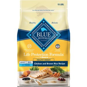 BLUE BUFFALO Life Protection Formula Small Breed Healthy Weight Adult Chicken Brown Rice Recipe Dry Dog Food 15 lb bag Chewy