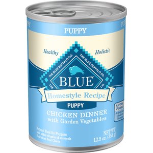 Blue Buffalo Homestyle Recipe Puppy Chicken Dinner with Garden Vegetables Canned Dog Food, 12.5-oz, case of 12
