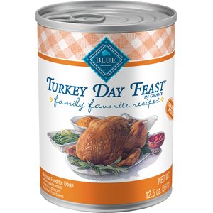 Blue Buffalo Family Favorite Grain-Free Recipes Turkey Day Feast Canned Dog Food, 12.5-oz, case of 12