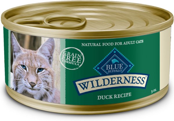 BLUE BUFFALO Wilderness Duck Grain Free Canned Cat Food 3 oz case of 24 Chewy