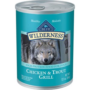 Blue Buffalo Wilderness Trout & Chicken Grill Grain-Free Canned Dog Food, 12.5-oz, case of 12