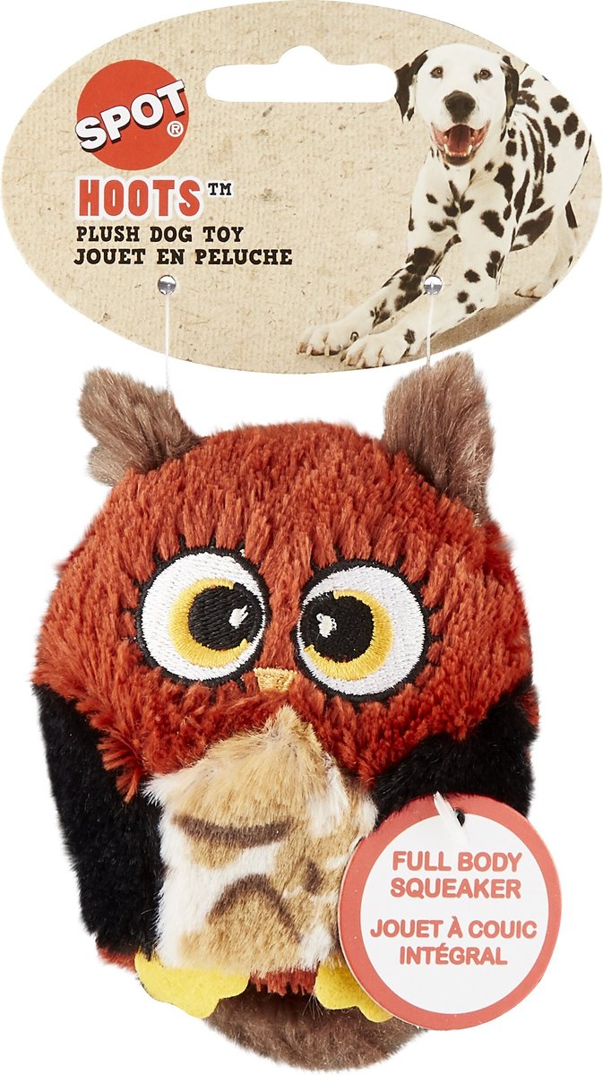 Ethical Pet Hoots Owl Squeaky Plush Dog Toy, Color Varies