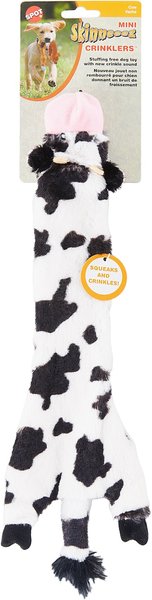 Ethical Pet Skinneeez Crinklers Cow Stuffing-Free Squeaky Plush Dog Toy, 14-in slide 1 of 5