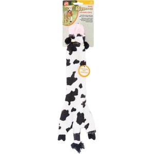Ethical Pet Skinneeez Crinklers Cow Stuffing-Free Squeaky Plush Dog Toy, 14-in