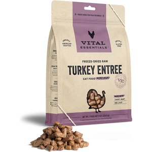 Vital Essentials Freeze-Dried Raw Turkey Entree Cat Food, 8-oz bag