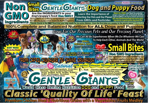 GENTLE GIANTS Natural NON GMO Chicken Small Bite Dog Puppy Dry Food 24 lb bag Chewy