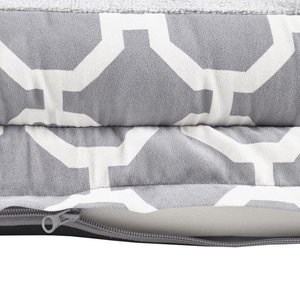 Friends Forever Harper Orthopedic Couch Bolster Sofa with Removable Cover Cat & Dog Bed, Grey, Small