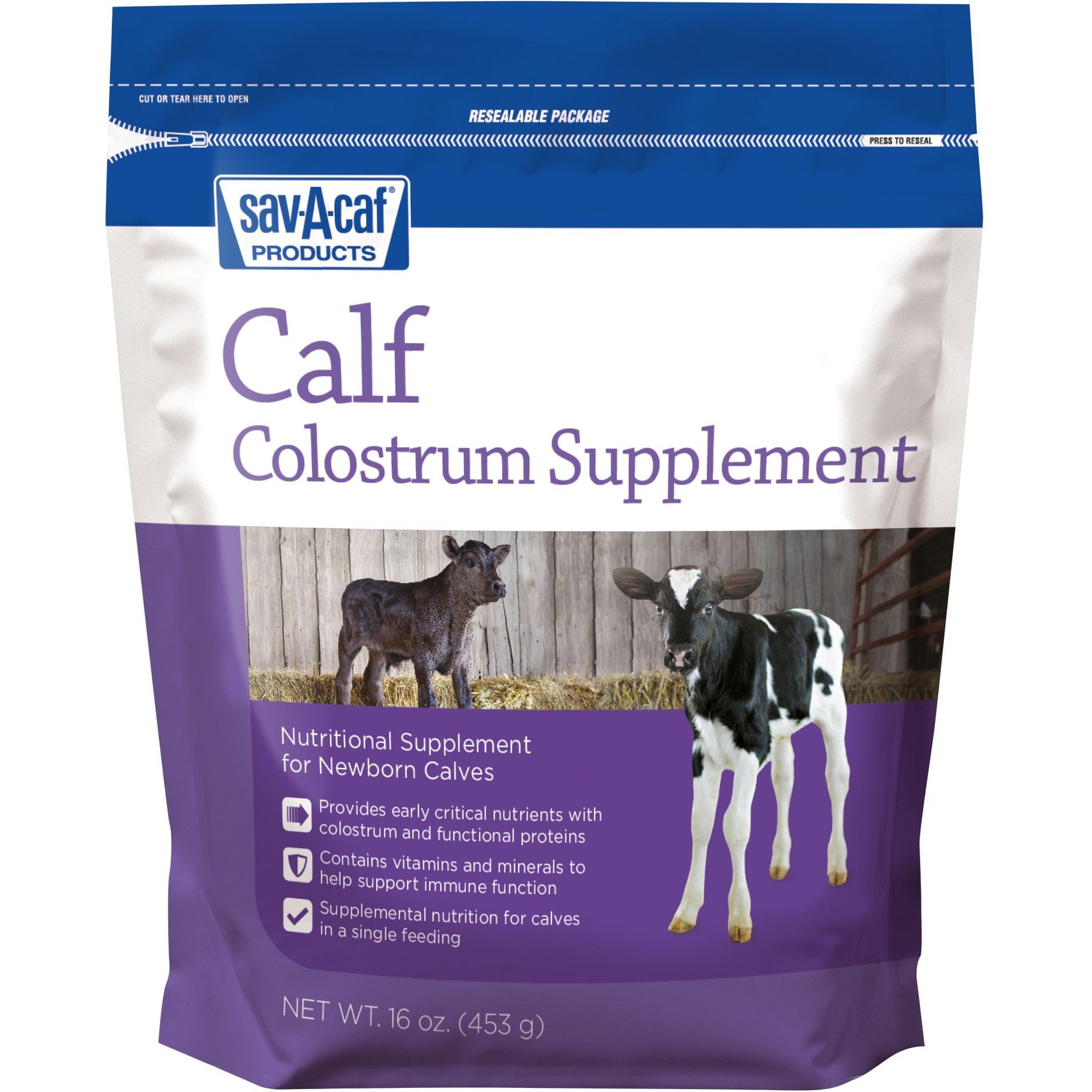 SAV-A-CAF Colostrum Cattle Supplement, 16-oz bag - Chewy.com