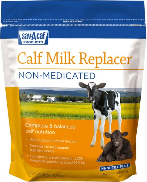 SAV-A-CAF Hi-Nutra Plus Calf Milk Replacer Cattle Supplement, 9-lb bag ...