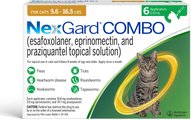 NexGard COMBO Topical for Cats, 5.6-16.5 lbs. (Yellow Box), 6 Doses (6-mos. supply)
