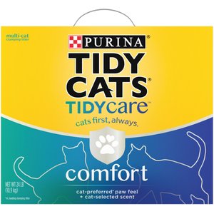 Tidy Cats Tidy Care Comfort Odor Control Low Dust Formula Scented Clumping Clay Cat Litter, 24-lb box
