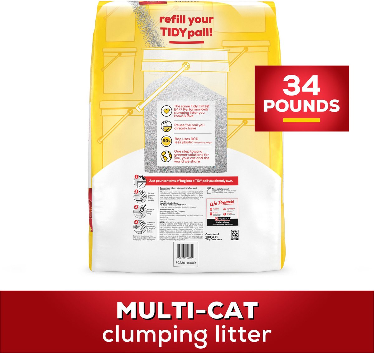 Tidy Cats 247 Performance Scented Clumping Clay Cat Litter 34 Lb Bag 8068