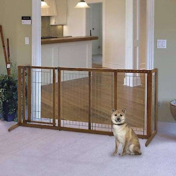 RICHELL Deluxe Freestanding Gate with Door for Dogs & Cats, Medium