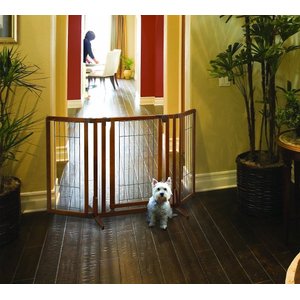Richell Premium Plus Freestanding Dog Gate, Brown