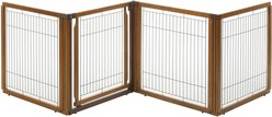 Richell Convertible Elite 4-Panel Gate for Dogs & Cats, Brown