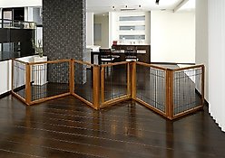 Richell 6-Panel Convertible Elite Dog & Cat Gate, Brown