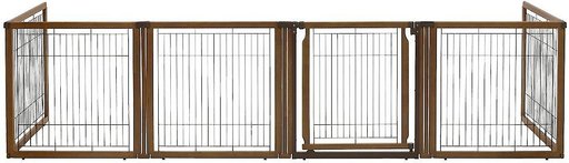 Richell 6-Panel Convertible Elite Dog & Cat Gate, Brown