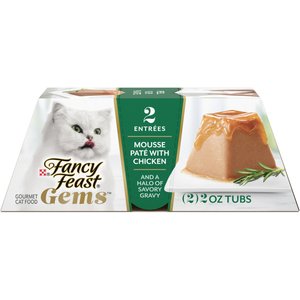 Fancy Feast Gems Mousse Chicken & a Halo of Savory Gravy Pate Wet Cat Food, 4-oz box, case of 8