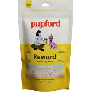 Pupford Freeze-Dried Banana Chips Dog Treats, 3-oz bag