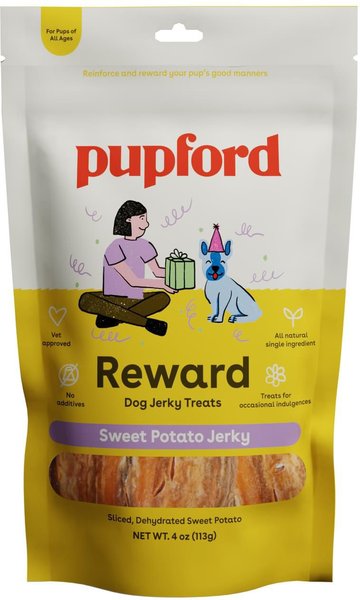 Pupford Sweet Potato Natural Jerky Dog Treats, 4-oz bag