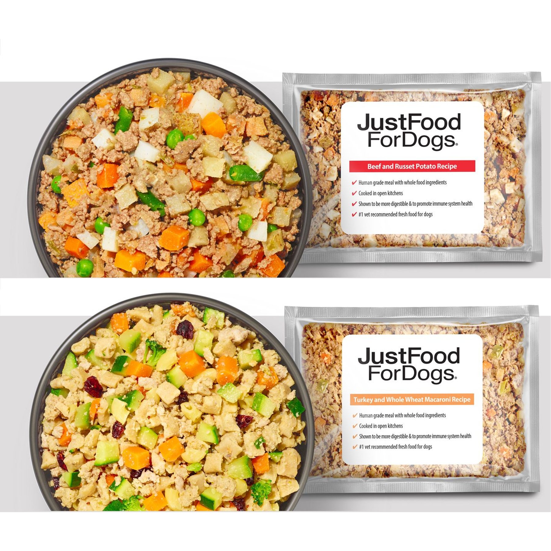 JUSTFOODFORDOGS Variety Pack Frozen Human Grade Fresh Dog Food