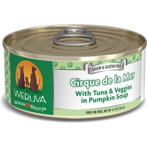 Weruva Cirque De La Mer with Tuna & Veggies in Pumpkin Soup Grain-Free Canned Dog Food, 5.5-oz, case of 24