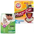 Arm & Hammer Litter Multi-Cat Strength Clean Burst Clumping Litter + Cat Chow Indoor Hairball & Healthy Weight Dry Cat Food, 15-lb bag
