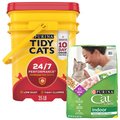Tidy Cats 24/7 Performance Scented Clumping Clay Litter + Cat Chow Indoor Hairball & Healthy Weight Dry Cat Food, 20-lb bag